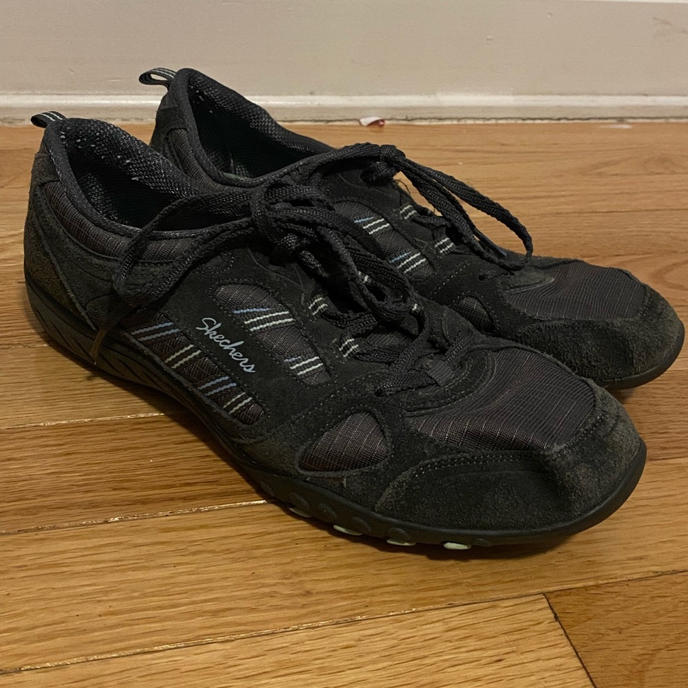Skechers Charcoal Women's Athletic Lace-Up Sneakers